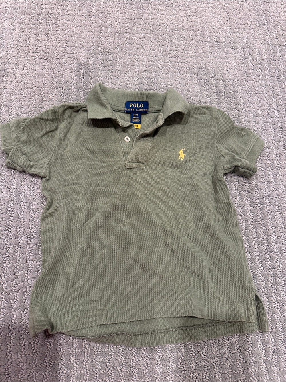 Polo by Ralph Lauren Olive Green Short Sleeve Polo with Yellow Pony
